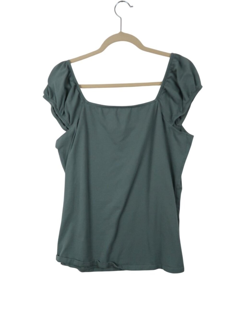 ✨3/$30 Maurices XXL 24/7 Green Peasant Sleeve Top Womens Lightweight - Picture 3 of 3